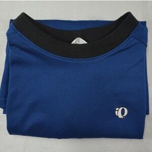 Pearl Izumi Shirt Mens Large Blue Long Sleeve Thermal Waffle Cycling USA Made